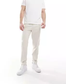 Элегантные зауженные брюки цвета экрю с микротекстурой ASOS DESIGN