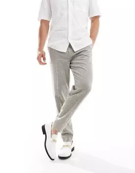 Элегантные зауженные брюки из смесовой шерсти ASOS DESIGN