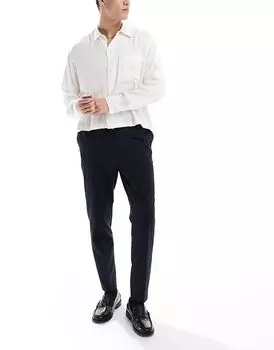 Элегантные зауженные брюки темно-синего цвета ASOS DESIGN