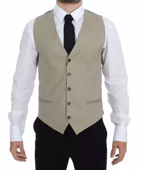 Элегантный бежевый хлопковый жилет Dolce & Gabbana