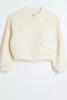 Элегантный бомбер для девочек River Island, бежевый