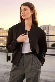 Элегантный бомбер с длинными рукавами Friends Like These, черный