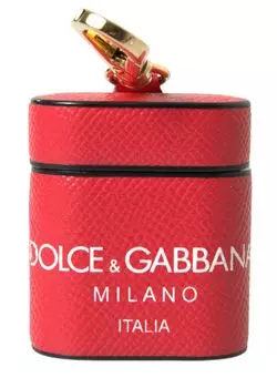 Элегантный чехол для Airpods из красной телячьей кожи Dolce & Gabbana