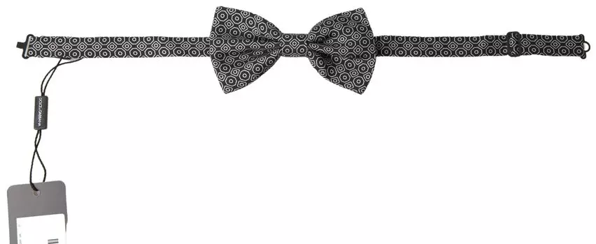 Элегантный черно-белый шелковый галстук-бабочка Dolce & Gabbana