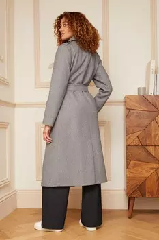 Элегантный двубортный тренч с поясом Love & Roses, серый