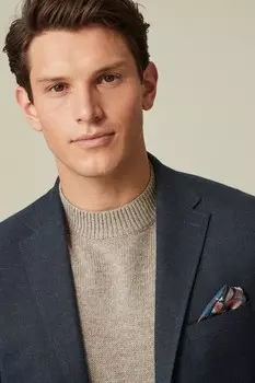 Элегантный фактурный жакет приталенного кроя Next, синий