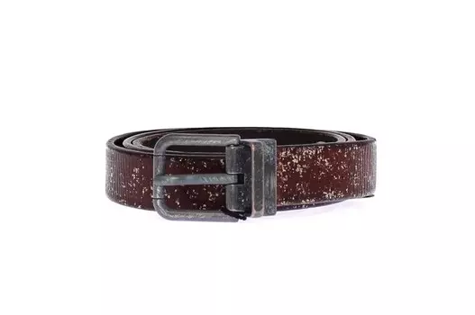 Элегантный итальянский кожаный ремень насыщенного коричневого цвета Dolce & Gabbana, коричневый