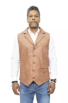 Элегантный классический кожаный жилет бристоль Infinity Leather, коричневый