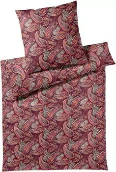 Элегантный комплект атласного постельного белья Mako с украшением цвета красного вина, размер 135x200+80x80 Elegante