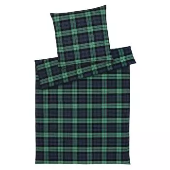 Элегантный комплект мягкого фланелевого постельного белья Sheffield цвет бутылочный зеленый размер 155х220+80х80 Elegante