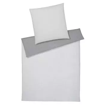 Элегантный комплект мягкого фланелевого постельного белья Нежный цвет серебро размер 155х220+80х80 Elegante