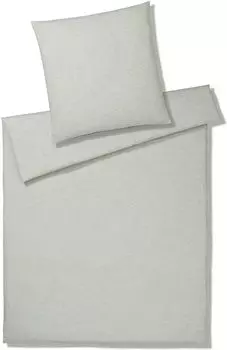 Элегантный комплект полульняного постельного белья Бриз цвет мел размер 140х220+70х90см Elegante