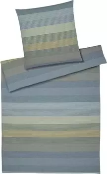 Элегантный комплект полульняного постельного белья Фьорд цвет зеленый мох размер 140х220+70х90см Elegante