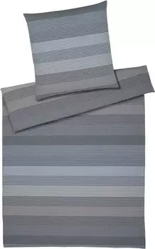 Элегантный комплект полульняного постельного белья Фьорд цвет графит размер 140х220+70х90см Elegante