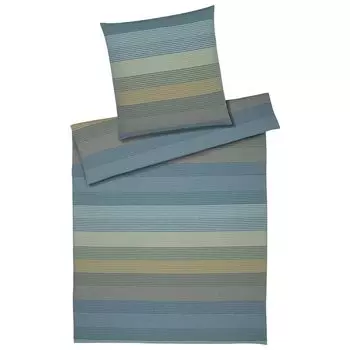 Элегантный комплект полульняного постельного белья Фьорд цвет зеленый мох размер 155х220см+40х80 Elegante