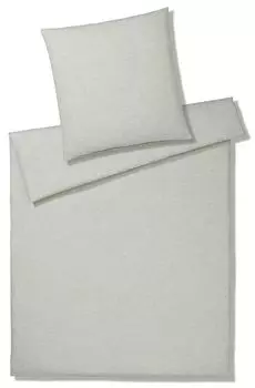Элегантный комплект полульняного постельного белья Бриз цвет мел размер 135х200+40х80см Elegante
