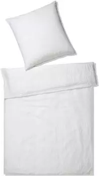 Элегантный комплект полульняного постельного белья Бриз цвет белый размер 140х200+70х90см Elegante