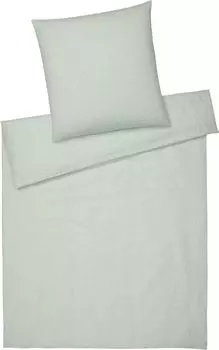 Элегантный комплект полульняного постельного белья Бриз цвет фисташка размер 155х200+40х80см Elegante