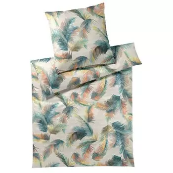 Элегантный комплект постельного белья из бамбукового хлопка и сатина цвета Копакабана натуральный размер 135х200+40х80см Elegante