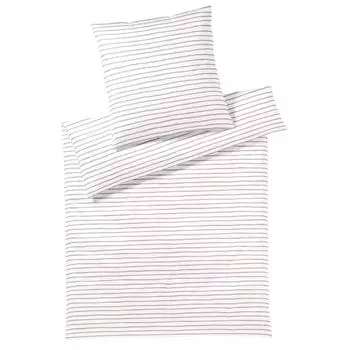 Элегантный комплект постельного белья из сатина Mako Lines цвет сиреневый размер 155х220+80х80см Elegante