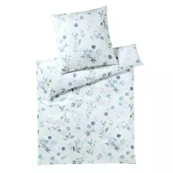 Элегантный комплект постельного белья из сатина Mako монотип цвет мятный размер 200х200+2х80х80см Elegante