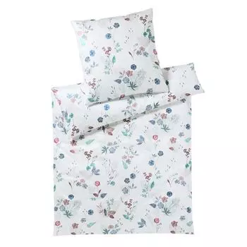 Элегантный комплект постельного белья из сатина Mako монотип цвет синий размер 155х220+80х80см Elegante