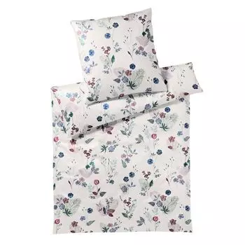 Элегантный комплект постельного белья из сатина Mako монотип лилового цвета, размер 200х220+2х80х80см Elegante