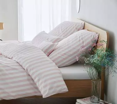 Элегантный комплект постельного белья из перкаля Lido цвет пудра размер 240х220см + 80х80см Elegante