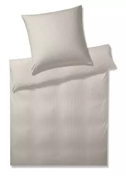 Элегантный комплект постельного белья из джерси Mako в однотонную полоску песочного цвета, размер 80x80, 155x220 Elegante