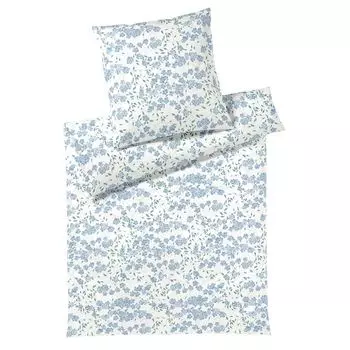 Элегантный комплект постельного белья из трикотажа мако Спящая красавица цвет синий размер 155х200+80х80 Elegante