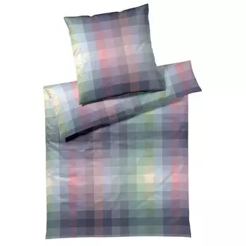 Элегантный комплект постельного белья из трикотажа Mako Checkout цвет лаванда, размер 155х200+80х80 Elegante