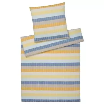 Элегантный комплект постельного белья из ткани сирсакер 7086 Gotland цвет солнца размер 200х200см+2х80х80 Elegante