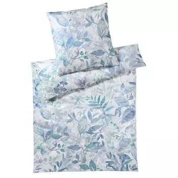 Элегантный комплект постельного белья из шелкового сатина 2357 Цвет Bleu размер 155х200см+40х80 Elegante