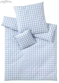 Элегантный комплект постельного белья из перкаля Quadro 7021 цвет голубой размер 155х200см+80х80 Elegante