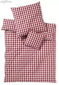 Элегантный комплект постельного белья из перкаля 7021 Quadro 155х200см+40х80, цвет бордо Elegante