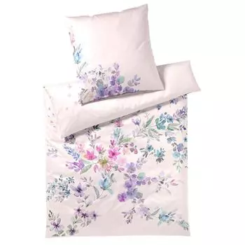 Элегантный комплект постельного белья из шелкового сатина удивительных цветов пастельных тонов, размер 155х200+80х80см Elegante