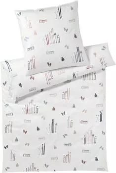 Элегантный комплект постельного белья из сатина Mako зимний волшебный цвет фиолетовый размер 155х200см+40х80 Elegante