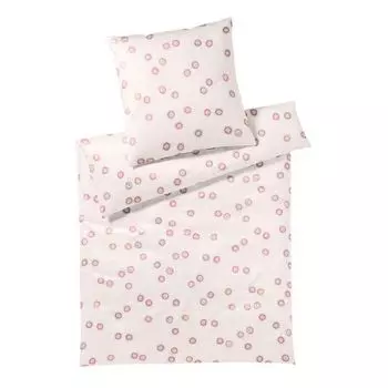 Элегантный комплект постельного белья Mako из сатина цвет одуванчик роза размер 155х200+80х80 Elegante