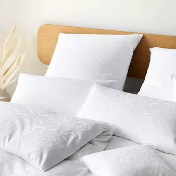 Элегантный комплект постельного белья Mako из сатина Muriel цвет белый размер 155х200+40х80 Elegante