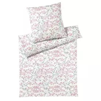 Элегантный комплект постельного белья Mako из трикотажа Спящая красавица цвет роза размер 155х220+80х80 Elegante