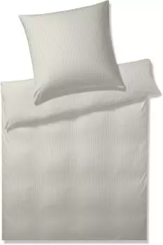 Элегантный комплект постельного белья Mako из трикотажа Solid Stripe песочного цвета, размер 140х200+70х90см Elegante