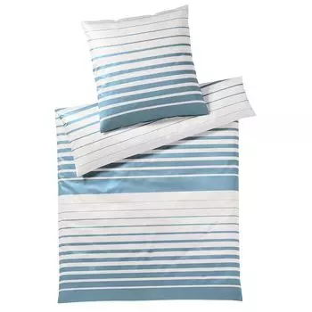 Элегантный комплект постельного белья Mako из сатина 2362 Refine цвет серо-голубой размер 155х200см+40х80 Elegante