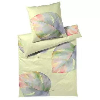 Элегантный комплект постельного белья Mako из сатина 2359 Великолепный цвет цитрус размер 155х200см+80х80 Elegante