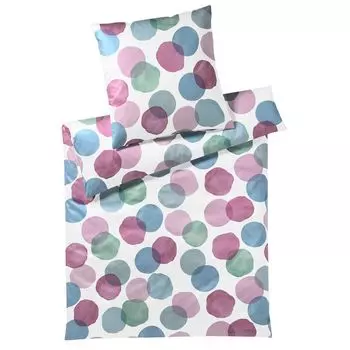 Элегантный комплект постельного белья Mako из батиста Bubbles цвет розовое вино размер 155х220+80х80 Elegante