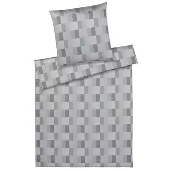 Элегантный комплект постельного белья Mako из сатина Piazza цвет серебристо-серый размер 155х200см+40х80 Elegante