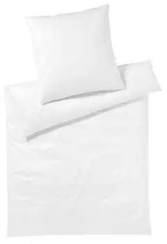 Элегантный комплект постельного белья Mako Jersey из однотонного трикотажа белого цвета, размер 155x220+40x80 Elegante