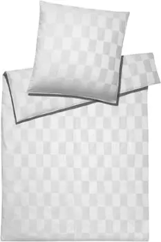 Элегантный комплект постельного белья Mako из сатина Courage цвет белый размер 200х200+2х40х80 Elegante