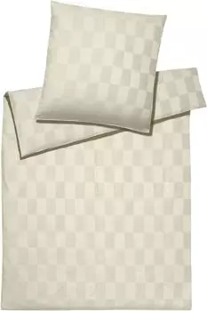 Элегантный комплект постельного белья Mako из сатина Courage цвет крем размер 200х200+2х40х80 Elegante