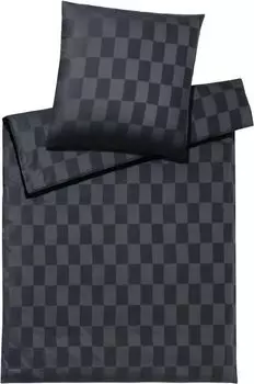 Элегантный комплект постельного белья Mako из сатина Courage цвет антрацит размер 200х200+2х40х80 Elegante
