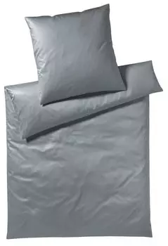 Элегантный комплект постельного белья Mako Jersey из однотонного трикотажа графитового цвета, размер 135x200+40x80 Elegante